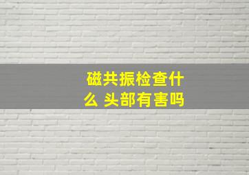 磁共振检查什么 头部有害吗